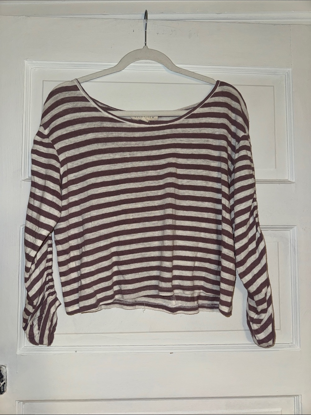 lovestitch Brown & Cream Striped Long-Sleeve Tee